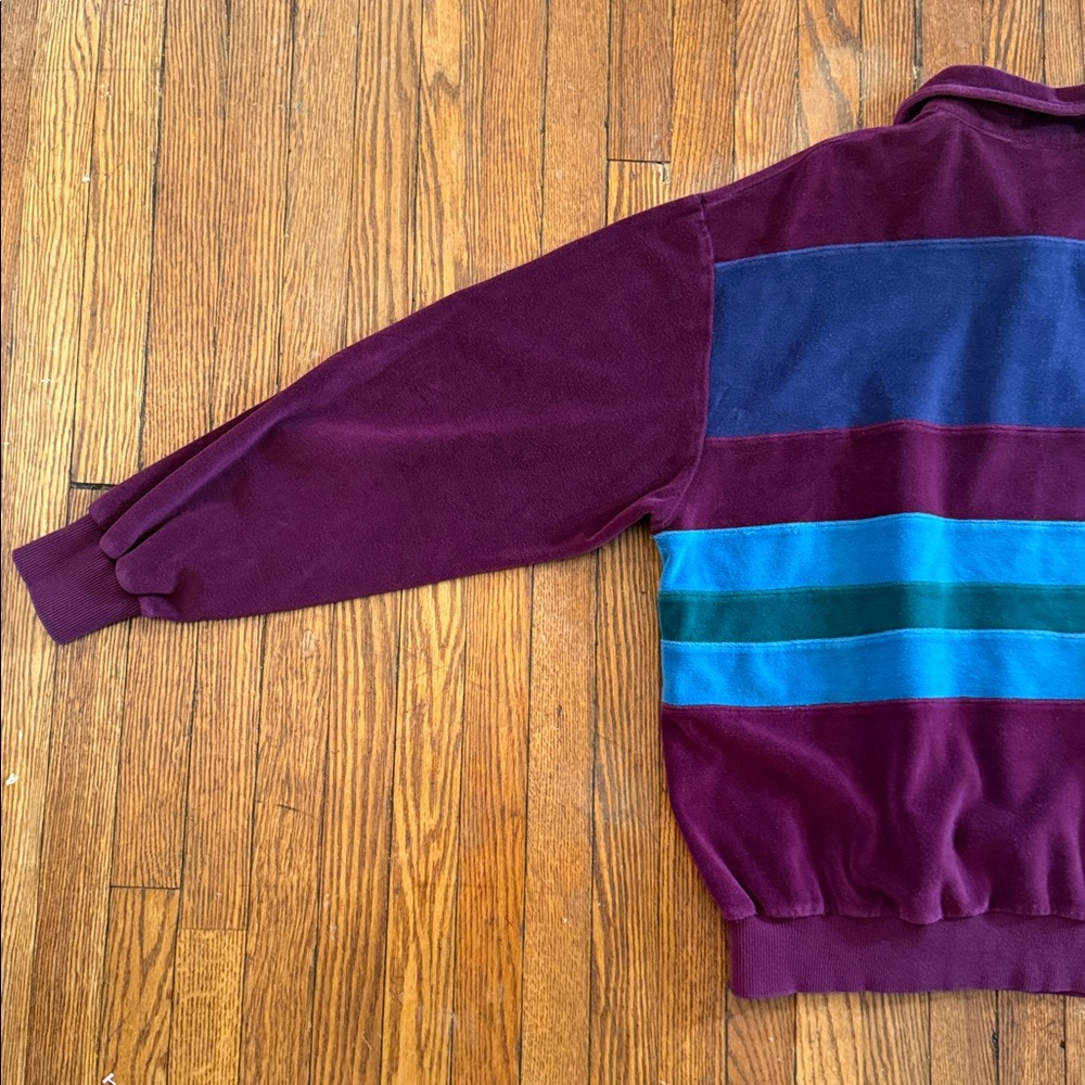 90’s Velour Vintage Rugby Style Collared Shirt - Picture 10 of 11